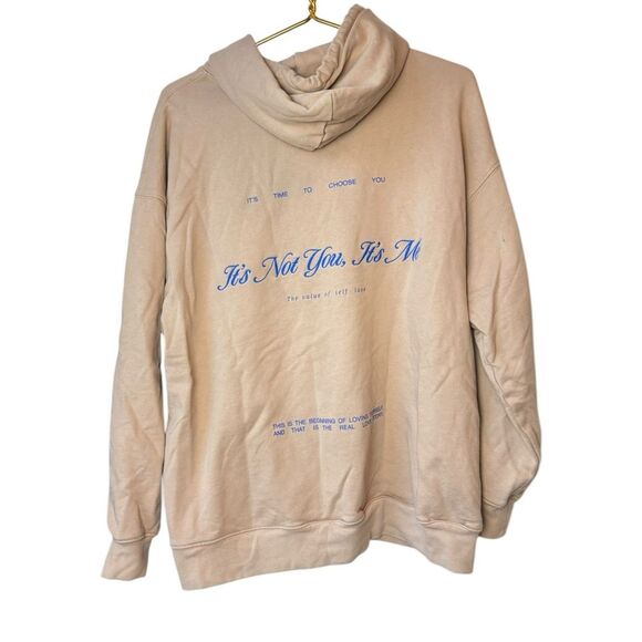 Mayfair Group It’s Not You It’s Me Sweatshirt Hoodie Embroidered Tan Pullover OS - Picture 7 of 8